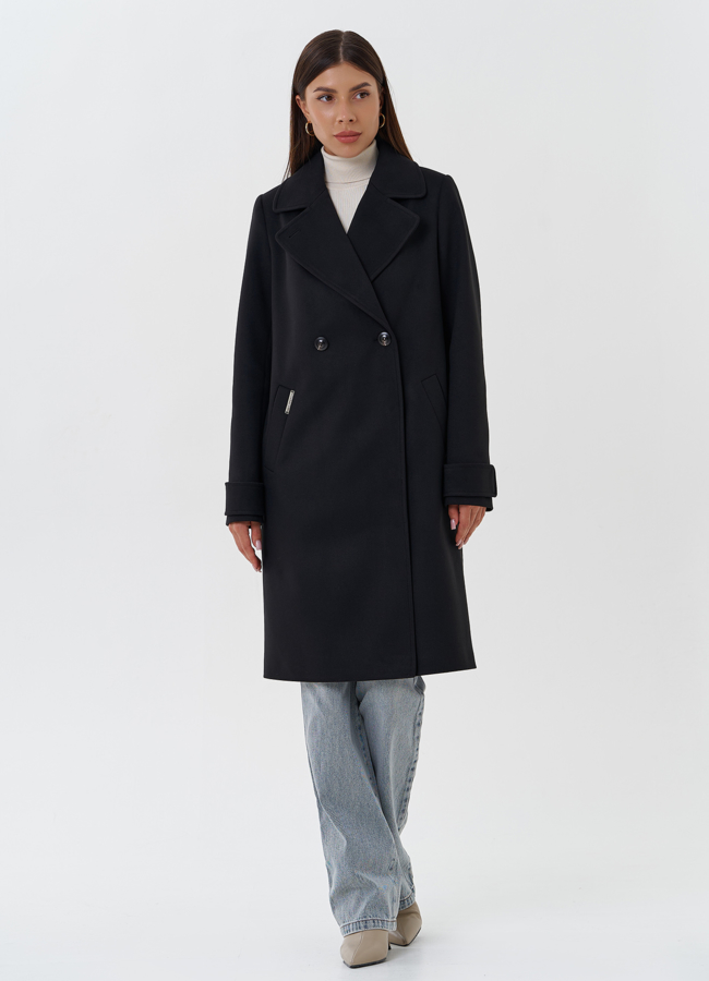 Женское пальто с английским воротником модель № 27683 меха малина