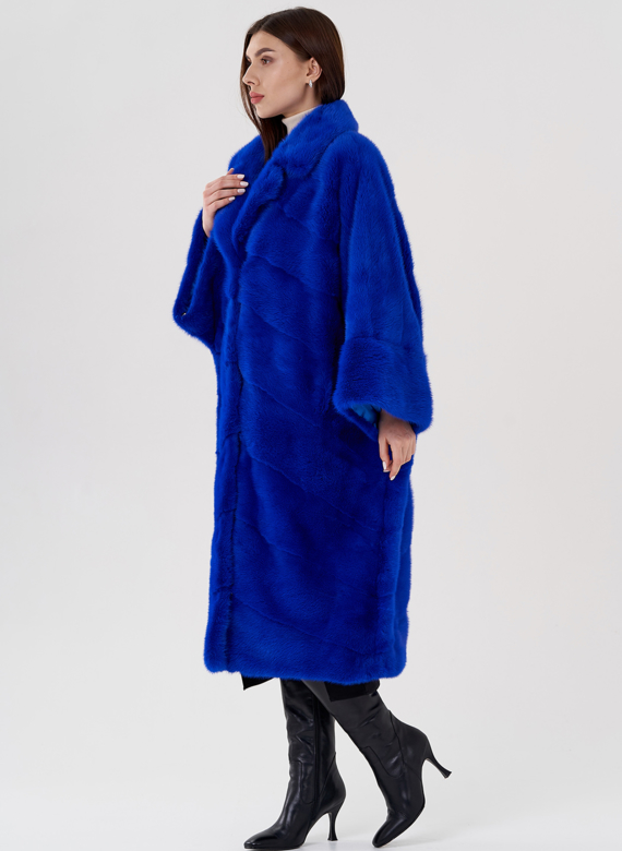 Норковая шуба с английским воротником 