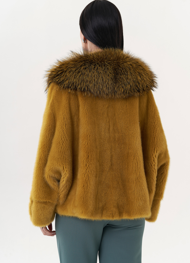 Норковая шуба укороченная модель № 24739 в кредит