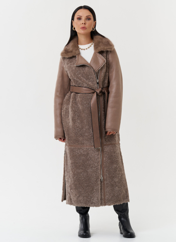 Дубленка из эко кожи с отделкой эко мехом