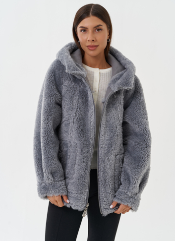 Женская двухсторонняя дубленка из эко кожи