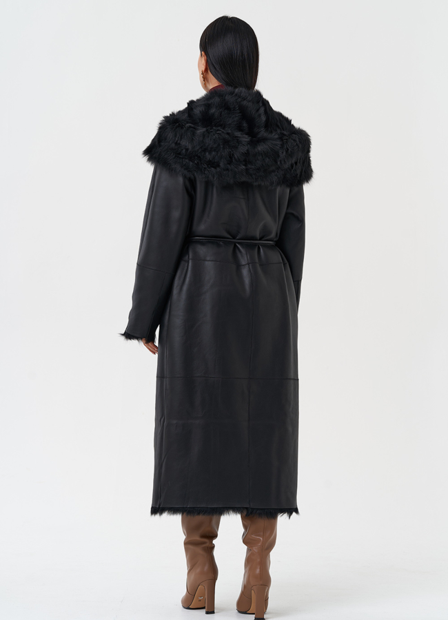 Дубленка с отделкой из тосканы модель № 28702 универмаг малина