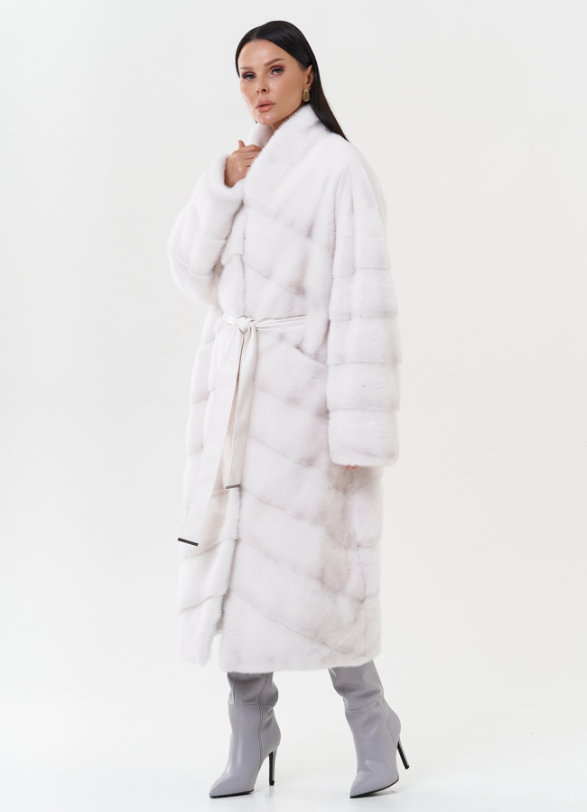 Шуба из меха норки с воротником шаль модель № 24833 в кредит