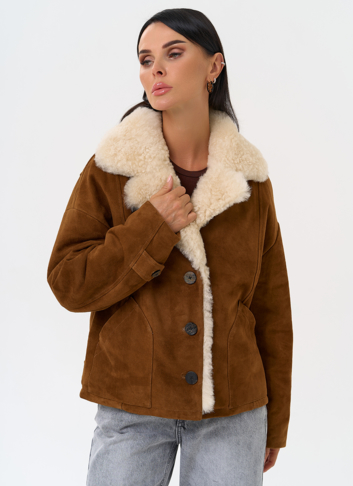 Пуховик из натуральной замши с мехом Пуховик из натуральной замши с мехом