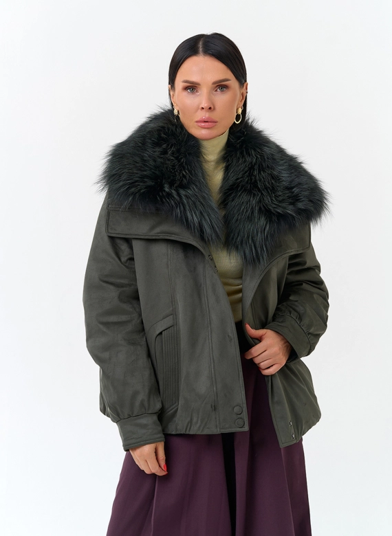 Женская куртка из эко замши фото