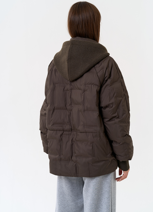 Женская куртка с трикотажным капюшоном модель № 31388 в кредит