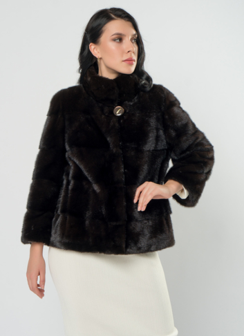 Поперечная шуба из норки