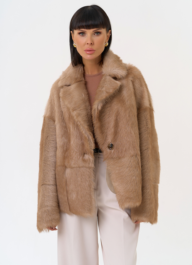 Женская натуральная дубленка с английским воротником модель № 31628 универмаг малина