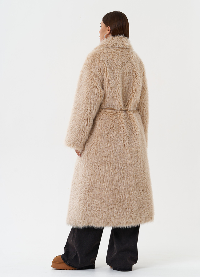 Длинная эко шуба под овчину модель № 28552 универмаг малина