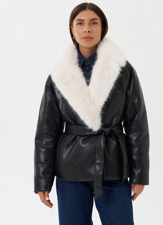 фото Утепленная куртка с эко мехом модель № 27988