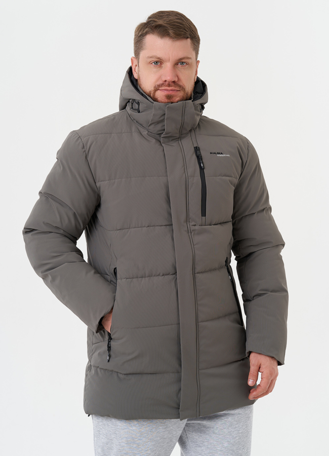 Зимний пуховик с капюшоном модель № 28393 меха малина