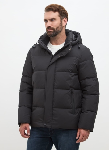 Мужской черный пуховик больших размеров