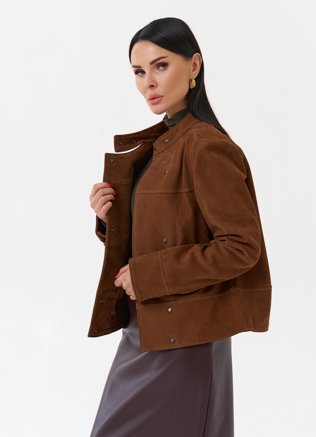 Замшевая куртка - футляр модель № 29924 универмаг малина