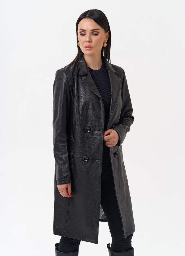 Плащ женский из натуральной кожи модель № 4449 универмаг малина