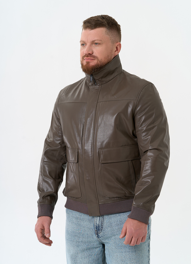 Мужская куртка бомбер из натуральной кожи модель № 32743 универмаг малина