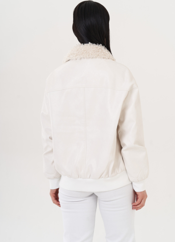 Куртка "бомбер" с эко мехом
