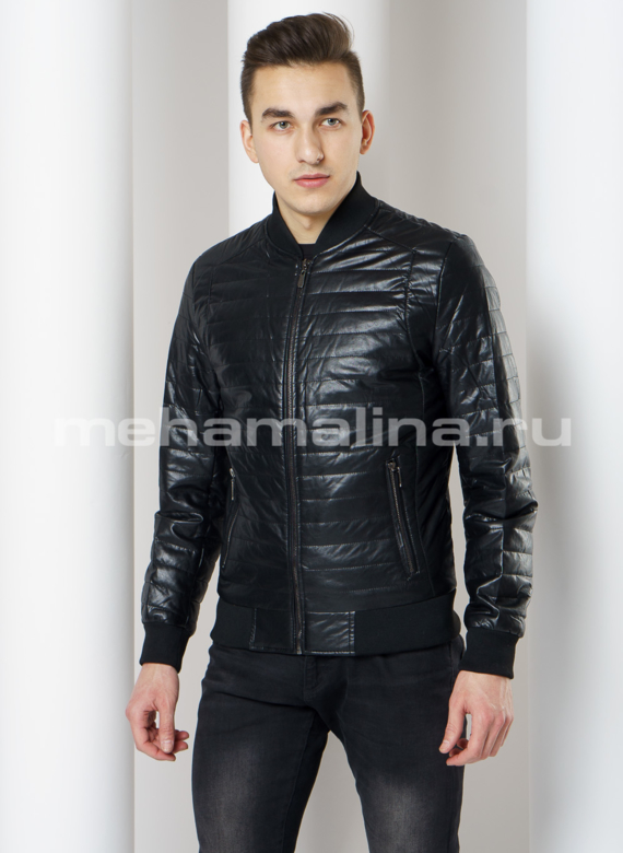 Куртка бомбер из эко кожи