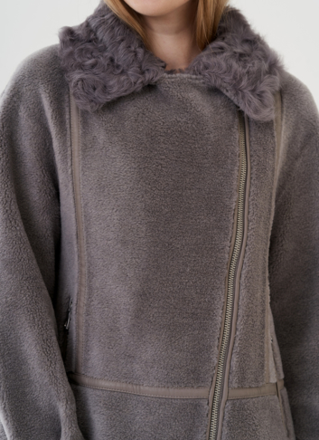 Женская куртка "косуха" из искусственного меха