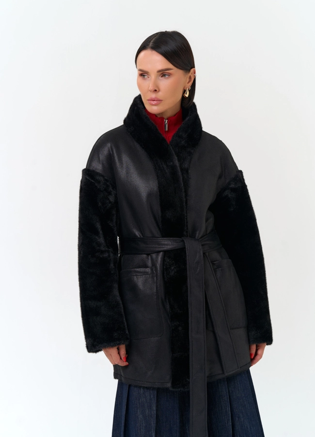Женская куртка из эко меха модель № 33884 в кредит