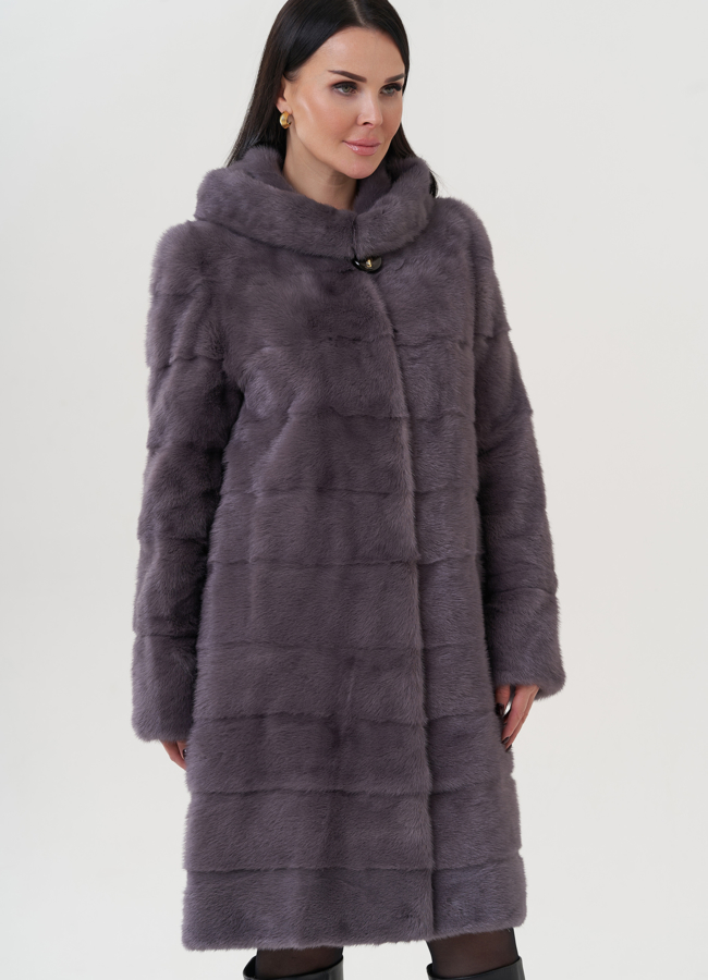 фото Шуба из норки с капюшоном  модель № 25896