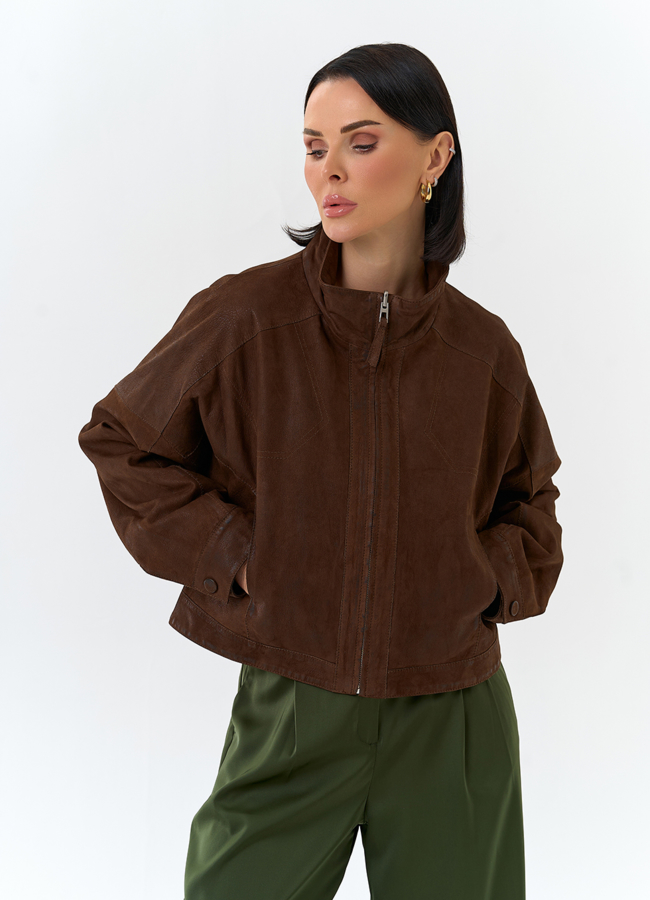 Женская двухсторонняя куртка из натуральной кожи модель № 32537 универмаг малина