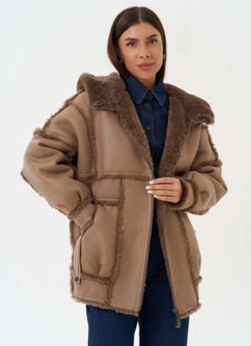 Двухсторонняя дубленка из эко кожи
