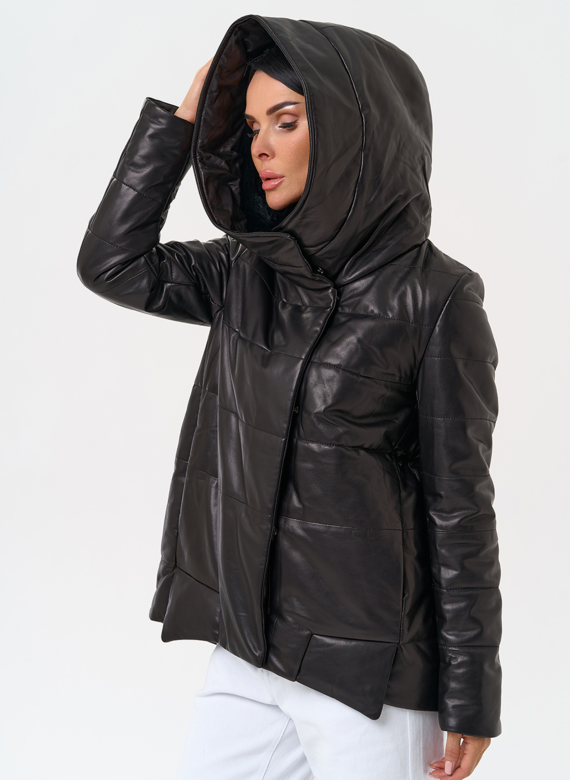 Теплая куртка из натуральной кожи