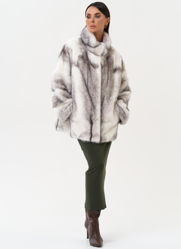 Коротка шуба из норки крестовки