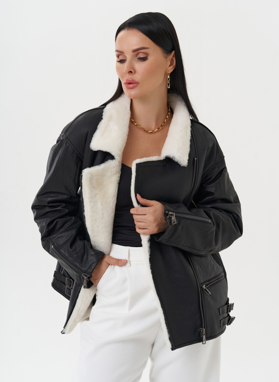 Натуральная дубленка оверсайз