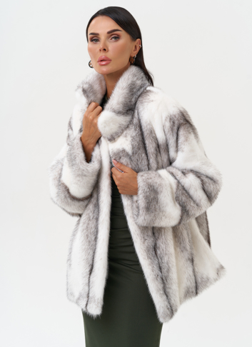 Коротка шуба из норки крестовки