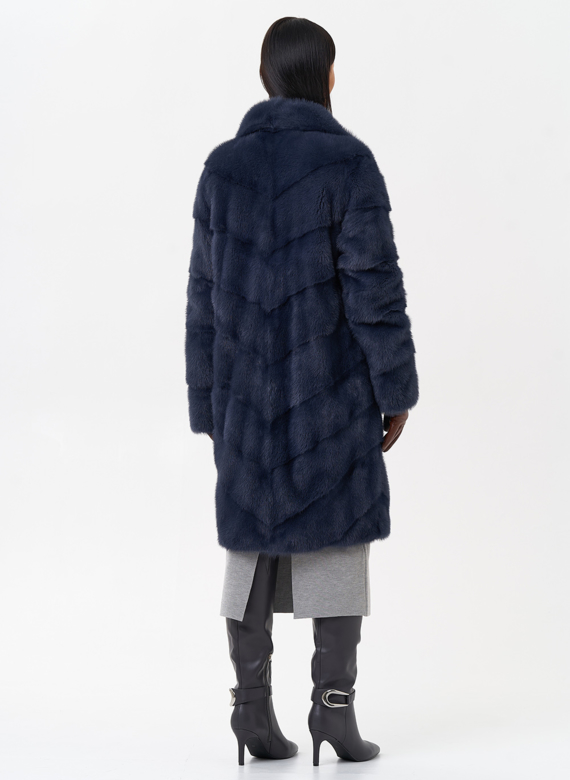 Норковая шуба с английским воротником 