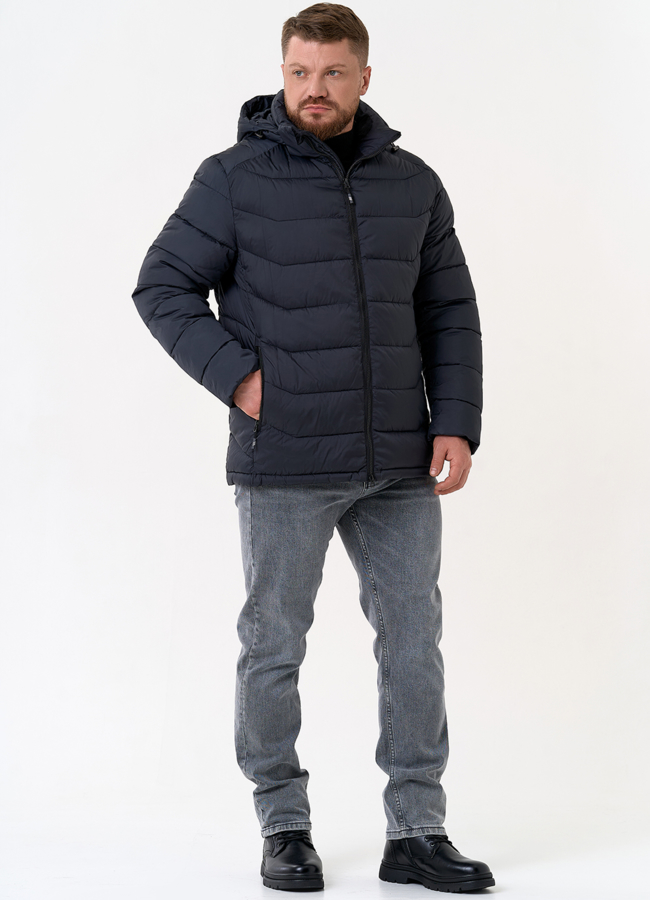 Мужской пуховик с капюшоном  модель № 31463 в кредит