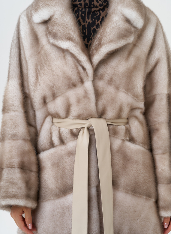 Длинная шуба из меха норки