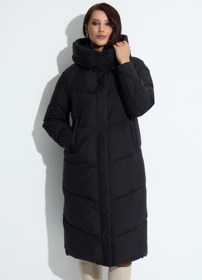 Женский пуховик с капюшоном модель № 33744 универмаг малина фото