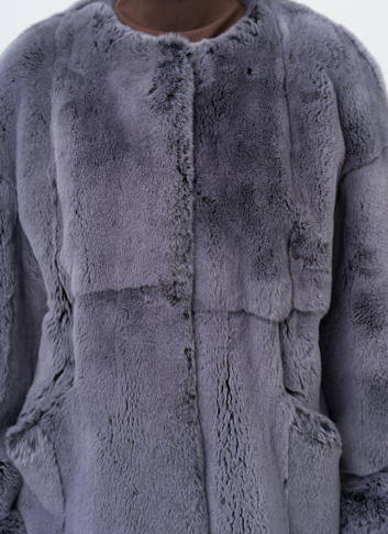 Короткая шуба из меха кролика