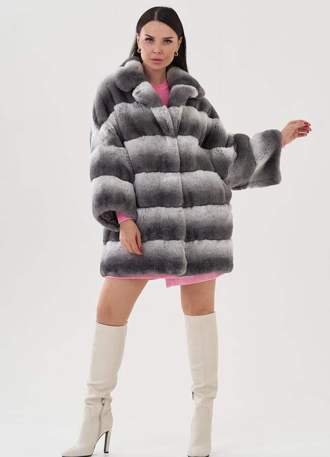 фото Шуба из кролика оверсайз модель № 81495
