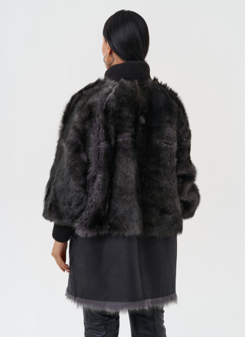 Комбинированная дубленка из тосканы