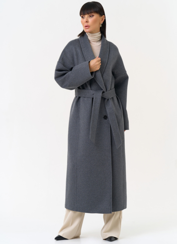 Женское пальто с воротником шаль