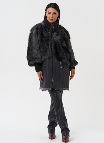 Комбинированная дубленка из тосканы