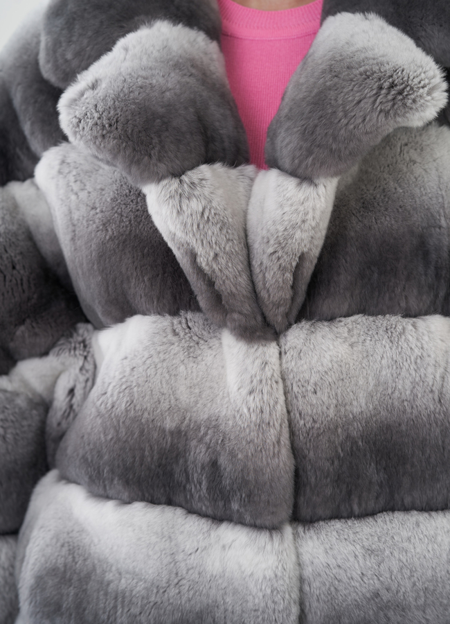 Шуба из кролика оверсайз модель № 81495 в рассрочку