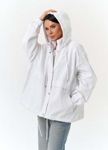 Женская джинсовая куртка с капюшоном