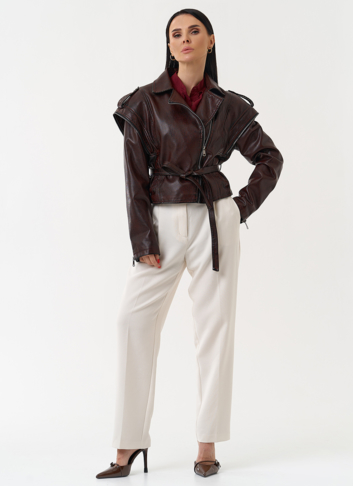 Куртка женская из эко кожи в стиле ретро