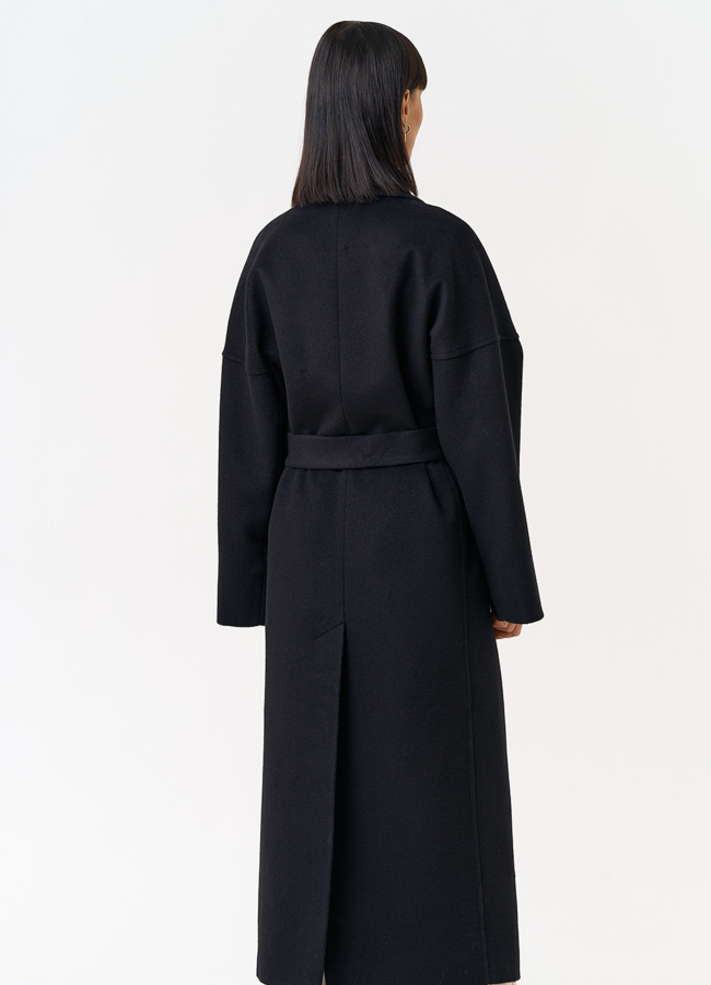 Женское пальто с воротником шаль модель № 31690 в кредит