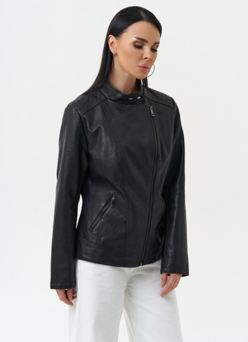 Куртка женская из эко кожи черного цвета