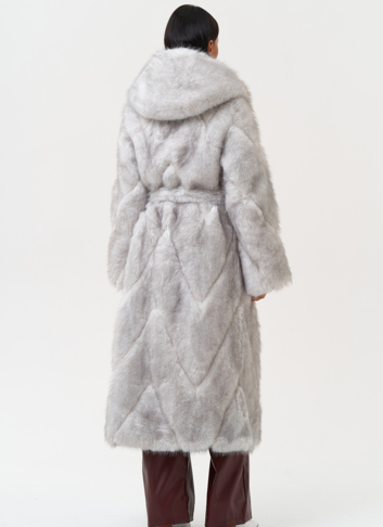 Длинная женская шуба из эко меха