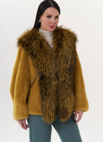 Норковая шуба укороченная