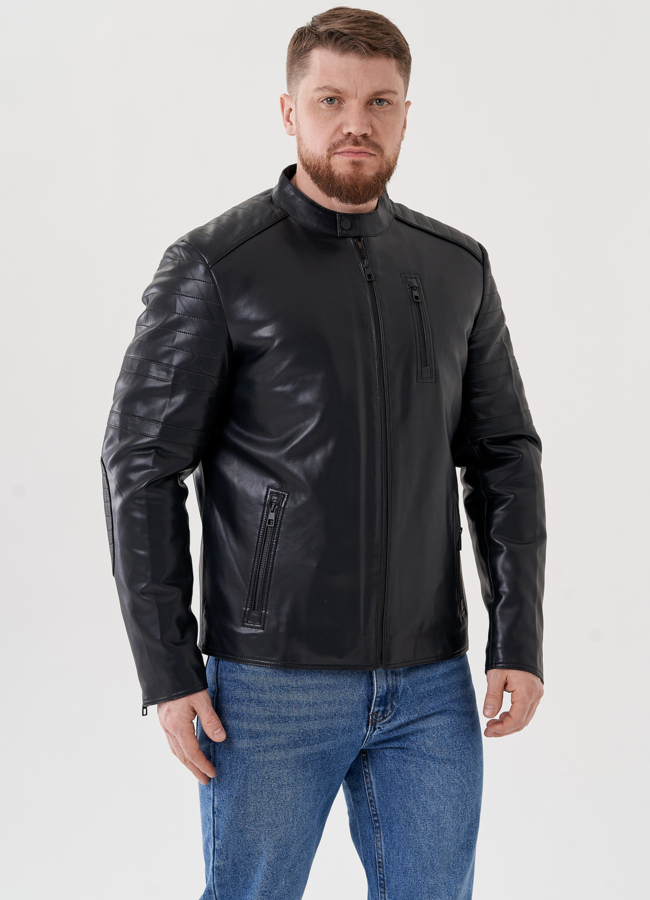 Мужская куртка черного цвета  модель № 24464 в кредит