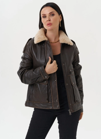 Кожаная куртка-пилот 
