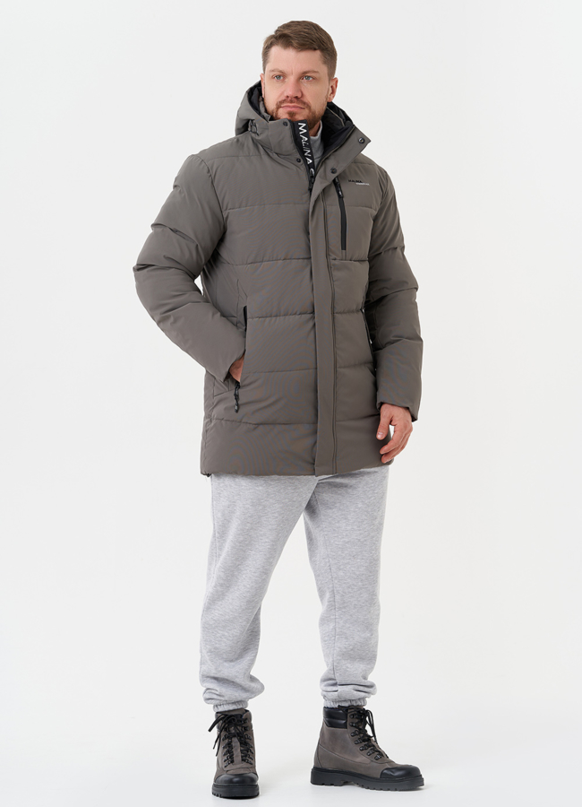 Зимний пуховик с капюшоном модель № 28393 универмаг малина