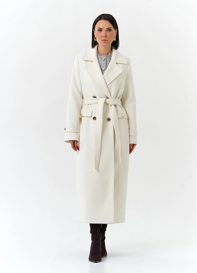 Женское пальто с английским воротником модель № 32643 универмаг малина